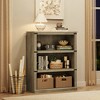 3-Tier Wooden Bookcase, Farmhouse Storage Book Shelf with Display Shelves - 4 of 4