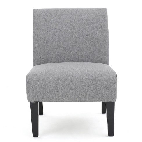 Kassi Accent Chair Gray: Contemporary Armless, Upholstered, Rubberwood ...