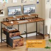 Itopfox Computer Desk with File Cabinet & Power Outlets, Home Office Desk with 2 Monitor Stands & Storage Drawer, Writing Gaming Table with Shelves - 4 of 4