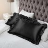 PiccoCasa Satin Retro Luxury Silky with Ruffle Envelope Closure Pillowcases 2 Pcs - 3 of 4