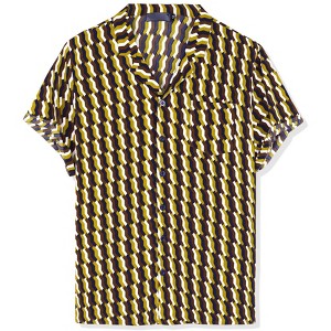 Lars Amadeus Men's Summer Irregular Printed Camp Collar Short Sleeves Button Down Hawaiian Shirt - 1 of 4