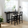 CIPACHO Bar Chair Counter Height Stool with Backrest, Padded Seat & Footrest, Wood Kitchen Island Chair, Vintage Dining Room Chair for Home, Pub,Black - 2 of 4