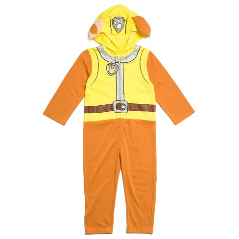 Paw Patrol Rubble Toddler Boy Girl Zip Up Cosplay Coverall 5t : Target