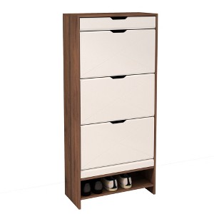 NicBex Shoe Cabinet with 3 Flip Drawers and Open Storage Shelf Modern Freestanding Shoe Rack Storage Organizer with Drawers for Entryway,Hallway - 1 of 4