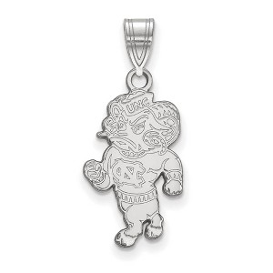 Black Bow Jewelry 10k White Gold North Carolina Tar Heels NCAA Large Pendant - 1 of 3