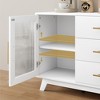 56" Modern Sideboard Buffet Cabinet with Drawers, Fluted Glass Doors, Adjustable Shelves Storage Unit for Kitchen - 3 of 4