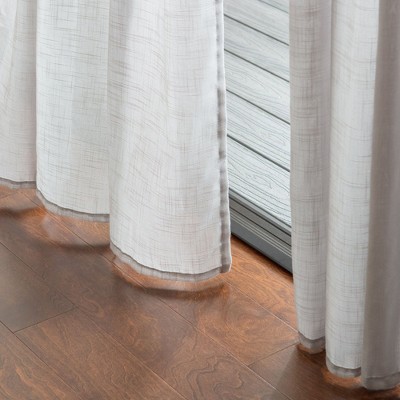 Silver Semi-Sheer Polyester Window Curtain Panels, 52 x 96 Inches
