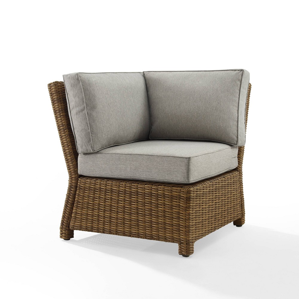 Photos - Garden Furniture Crosley Bradenton Outdoor Wicker Sectional Corner Chair - Gray/Weathered Brown - C 