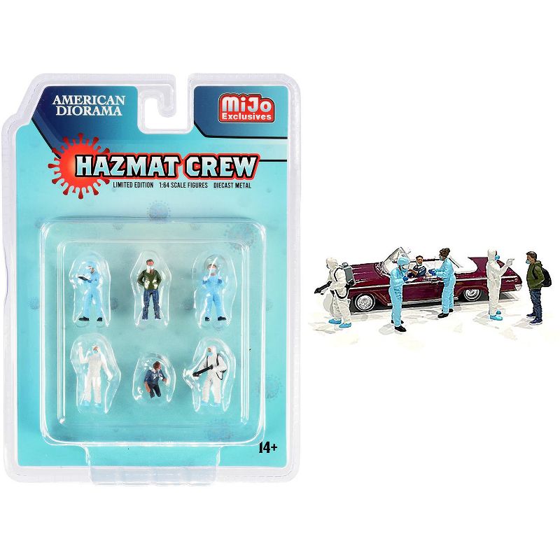 "Hazmat Crew" 6 piece Diecast Figurine Set for 1/64 Scale Models by American Diorama, 1 of 4