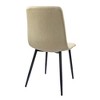 DOMETOUR Dining Chair Set of 4 Upholstered Dining Chairs Linen Cushion Seat and Sturdy Black Metal Legs - 4 of 4