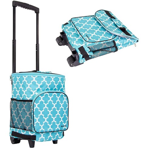 dbest products Ultra Compact Cooler Smart Cart, Insulated Collapsible  Rolling Tailgate BBQ Beach Summer - Moroccan Tile Blue
