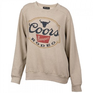 Womens Coors Banquet Rodeo Long Horns Cream Colorway Sweatshirt - 1 of 4