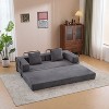 VASIP Chenille Floor Couch Sofa Bed,Convertible Compression Sleeper Sofa with Pillow Back Support, for Living Room, Bedroom,Light Gray - 2 of 4