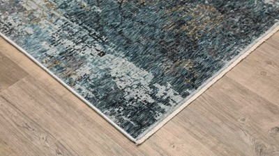 Hayden Blue and Beige Abstract 3'3" x 5' Area Rug