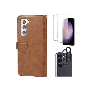 SaharaCase Samsung Galaxy S23 Protection Bundle Folio Wallet Case with Tempered Glass Screen and - 1 of 4
