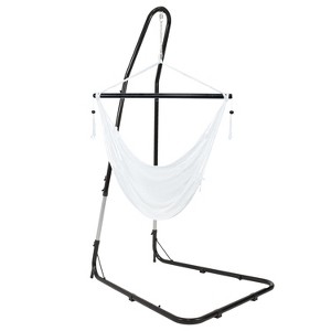 Sunnydaze Caribbean Style Extra Large Hanging Rope Hammock Chair Swing with Stand - 300 lb Weight Capacity - 1 of 4