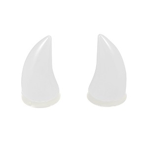 Unique Bargains Car Motorcycle Helmet Bull Horn Style Bumper Decoration Suction Cup White 2 Pcs - 1 of 4