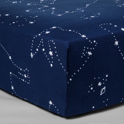 navy crib sheet