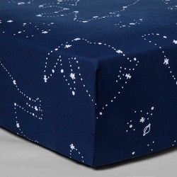 Fitted Crib Sheet Robots Cloud Island Blue Target