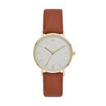 Women's Classic Strap Watch - A New Day™ Gold/Brown
