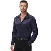 Men's Shiny Satin Dress Shirts Long Sleeve Button Down Blouses - 4 of 4