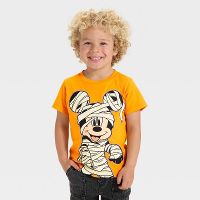 Toddler Boys' Disney Mickey Mouse Short Sleeve Halloween Mummy T-Shirt - Orange