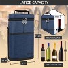 OPUX 2 Bottle Wine Carrier Tote, Insulated Leakproof Cooler Bag, Portable Case Travel Picnic BYOB Beach Christmas Gift - 3 of 4
