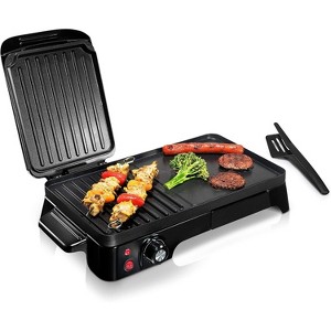 NutriChef Electric Griddle - Crepe Maker Hot Plate Cooktop with Press Grill for Paninis - 1 of 4