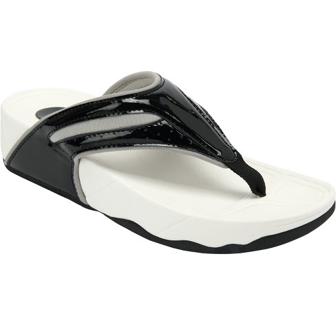 Comfortview Women's Wide Width The Sporty Thong Sandal - 8 Ww, Black :  Target