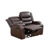 MAYEERTY Faux Leather Reclining Loveseat, 2-Seat Adjustable Backrest Recliner for Living Room, Brown - 3 of 4