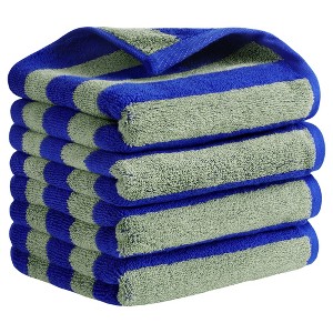 REGALWOVEN Bathroom Striped Pattern Cotton Soft Absorbent Hand Towel 13 x 29 Inch - 1 of 4