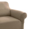 Sure Fit Hampstead Stretch Velvet One Piece Chair Slipcover Brown: Pet Friendly, Machine Washable, Indoor Use - 2 of 4