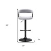 HomeRoots Light Gray and Black Fabric with Metal Swivel Adjustable Height Bar Chair - 3 of 4