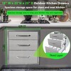 Kitchen Drawer, 3-Layers Stainless Steel 18"x23"x23" Enclosed Built-In Flush Mount Outdoor Kitchen Access Drawer, BBQ Island for Outdoor Kitchens - 3 of 4