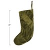 Storied Home Fabric Velvet Striped Stocking, Green - 2 of 2