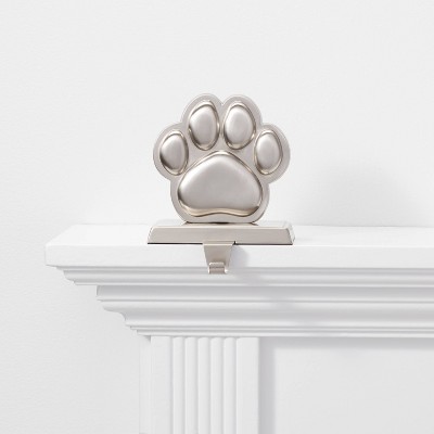 1ct Paw Print Christmas Stocking Holder Silver - Wondershop™