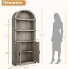 Bookcase 5 Shelf Arched Bookshelf 71.65in Tall Bookcase Farmhouse Display Storage Rack Wooden Bookshelves for Home Office, Living Room - 2 of 4