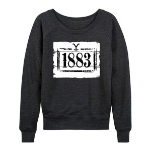 Women's - 1883 - 1883 Wood Sign Lightweight French Terry Wide Neck Long Sleeve Graphic Shirt - 1 of 4