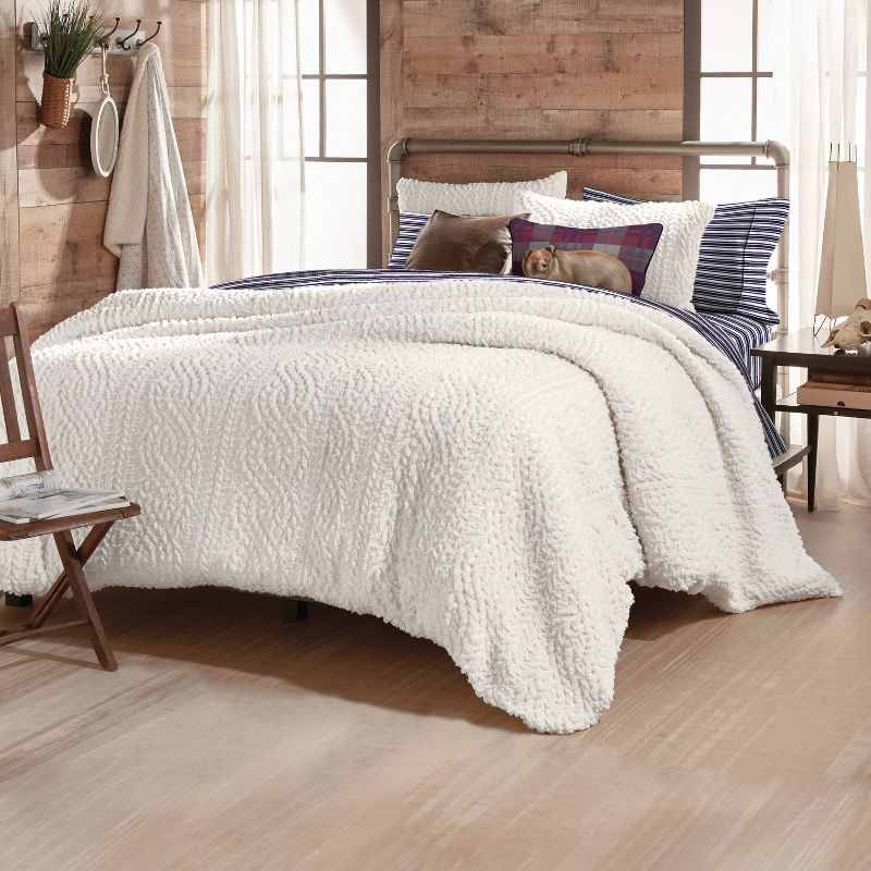 Cable Knit Pinsonic Faux Shearling Comforter Set Ivory - G.H. Bass, 1 of 7