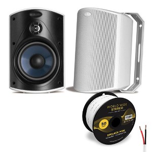 Polk Audio Atrium4 All Weather Outdoor Loudspeaker Cable Bundle - Pair - 1 of 4