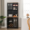 Costway 72'' Freestanding Pantry Cabinet Kitchen Buffet Sideboard Hutch with 3 Doors Black/White - 4 of 4