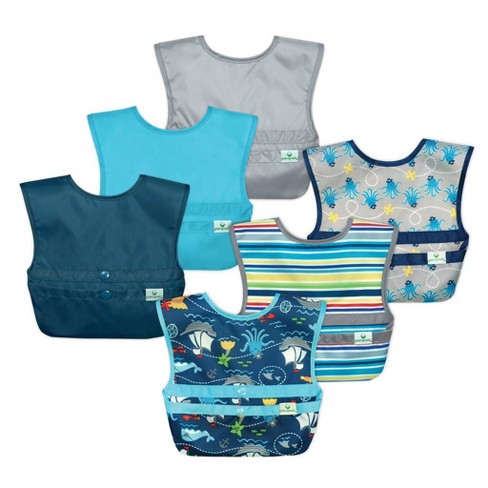 Green Sprouts Snap & Go Easy-wear Bib (6 Pack)-blue Solid & Aqua Pirate ...