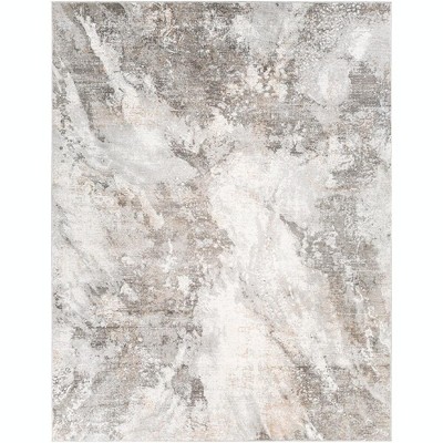 Mark & Day Guthrie Center 7'10"x10' Rectangle Woven Indoor Area Rugs Light Gray: Modern Marble Pattern, Stain-Resistant, Pet Friendly