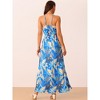 Seta T Women's Summer V Neck Boho Sleeveless Adjustable Spaghetti Strap Floral Maxi Sundress - 4 of 4
