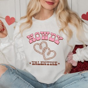 Simply Sage Market Women's Graphic Sweatshirt Howdy Valentine Rope Heart - 1 of 4