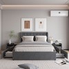 PAGED Bed Frame Button Tufted Design Bed Fram with 4 Storage Drawers and Wingback Headboard - 2 of 4