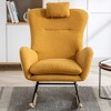 35.5 in. Soft Teddy Fabric Rocking Chair with Pocket for Living Room Bedroom - 2 of 4