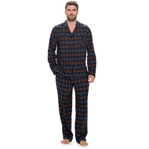 Ashford & Brooks Mens Flannel Plaid Pajamas Long Pj Set - 1 of 4