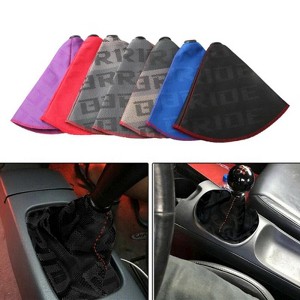Car Gear Shift Collar Interior Accessories Racing Shift Knob Gaiter Cover Universal Hyper Fabric,Black - 1 of 4