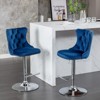 VYNXARIA Swivel Velvet Barstools Adjusatble Seat Height from 25-33 Inch, Modern Upholstered Chrome base Bar Stools£¬Blue£¬set of 2 - 2 of 4